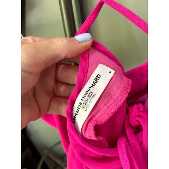 Amanda Uprichard Jasalina Maxi Dress Hot Pink Womens Size Large - Picture 10 of 11